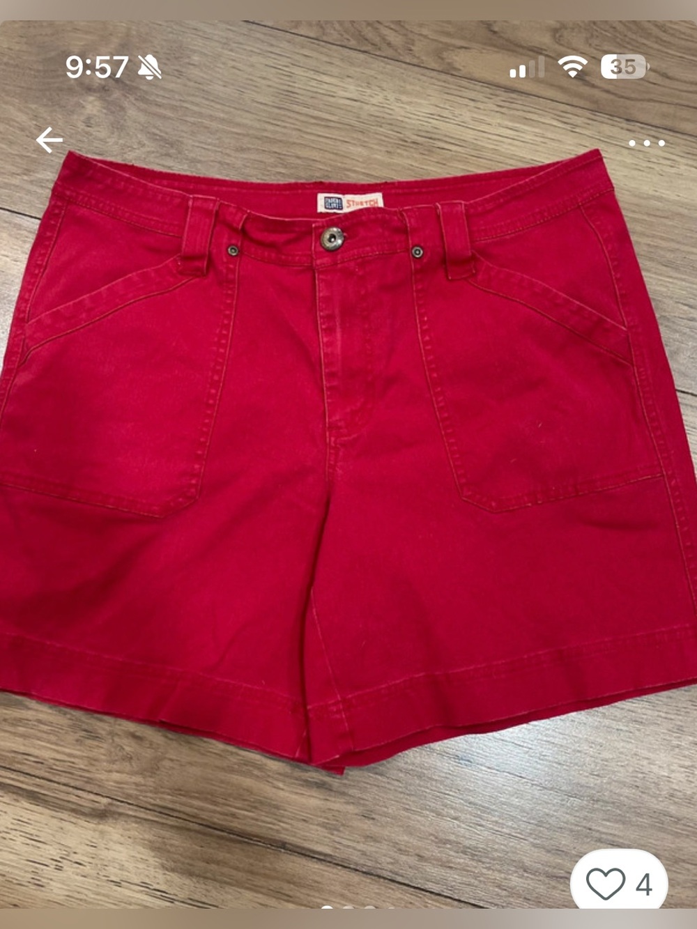 Faded Glory Red Cotton Blend Women’s Shorts